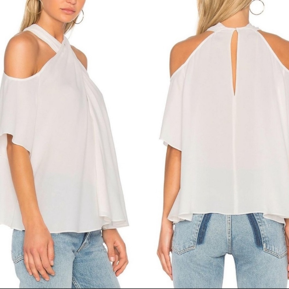 ALC Kayley Cold Shoulder Silk Blouse